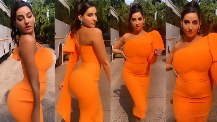 Nora Fatehi Rocked An Orange Bodycon Dress, Hi This Summer!