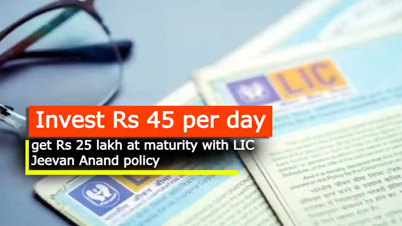 Invest Rs 45 per day, get Rs 25 lakh at maturity with LIC Jeevan Anand policy