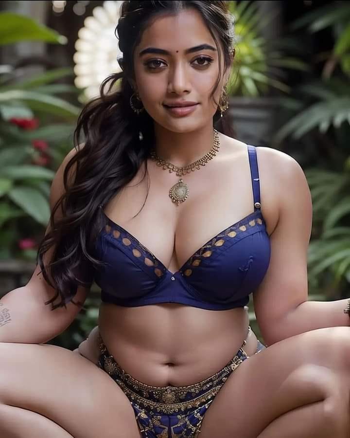 Rashmika Mandanna blue bikini